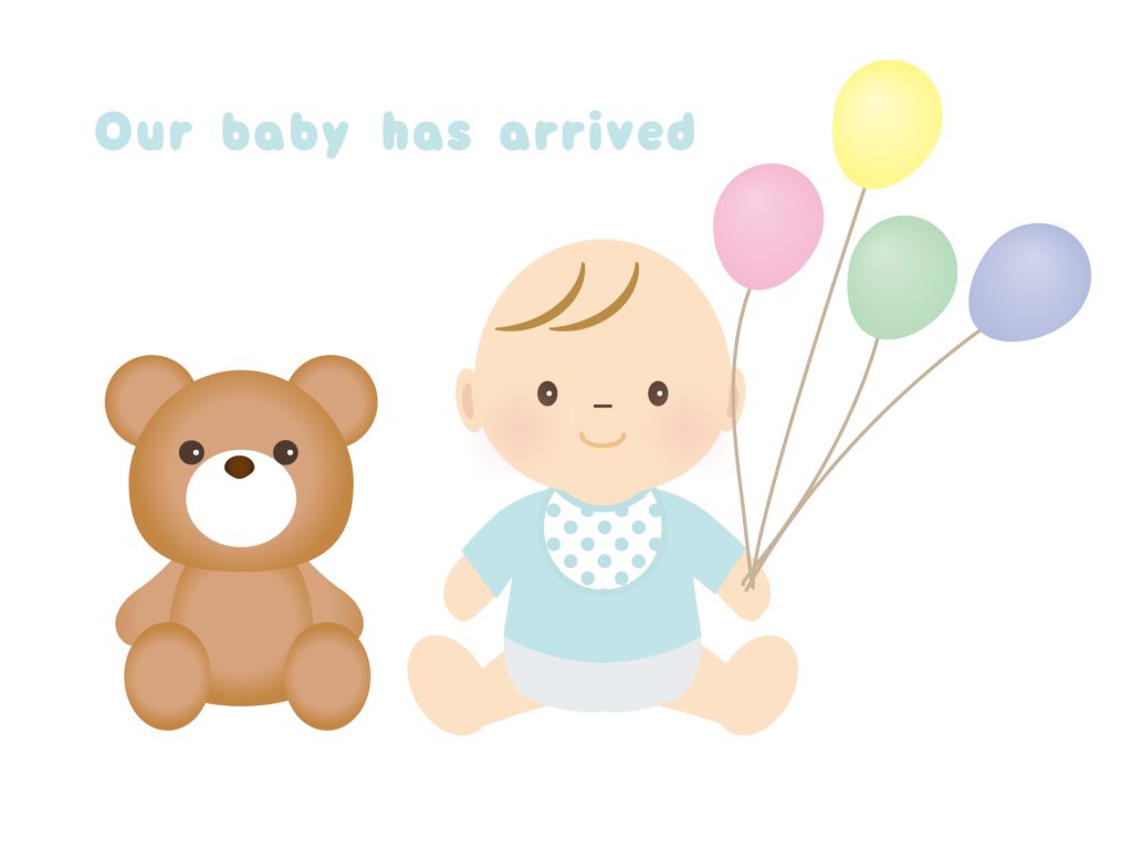 赤ちゃんとくまの画像